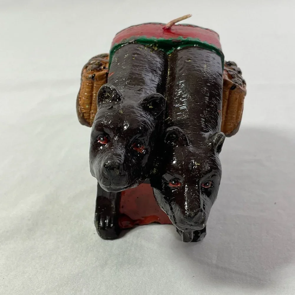 Two's Company Bear‎ Candle Vintage Figural Novelty Duo of Bears